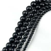 46810mm natural smooth black onyx agates stone round loose beads for strand jewelry accessories making diy bracelets necklace