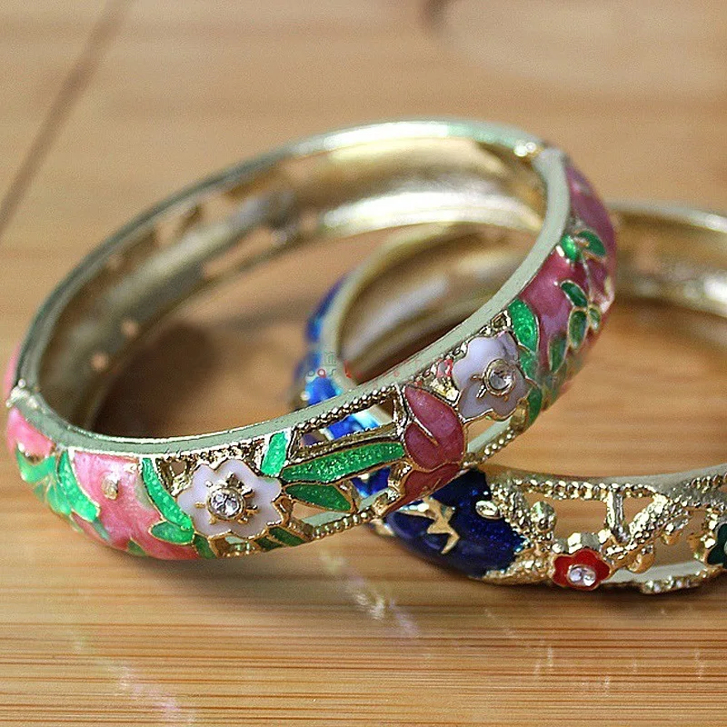 

Cloisonne bracelet ethnic style jewelry alloy dripping oil color jewelry