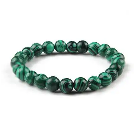 malachite Натуральный камень браслет Будда из бусин коричневый тигровый глаз Йога Медитация Braclet для мужчин женщин ручной ювелирные изделия Homme унисекс - Окраска металла: malachite