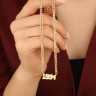Индивидуальное ожерелье для женщин и мужчин на день рождения, индивидуальное ожерелье для мальчиков и девочек на заказ, ювелирное изделие ручной работы из нержавеющей стали с подвеской на шею и воротник