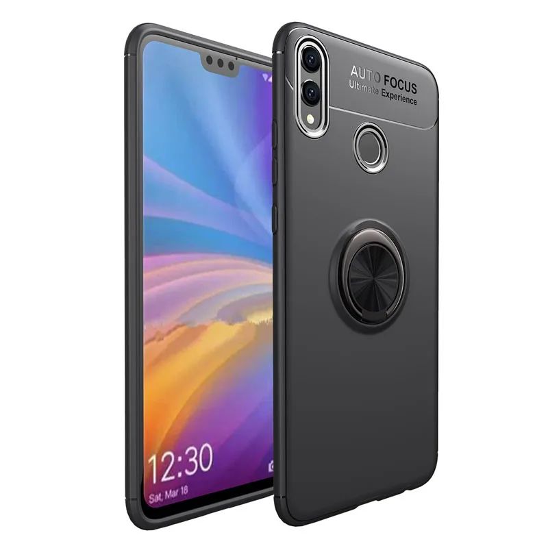 Чехол для huawei Y9, защитный чехол, полное защитное кольцо, магнитный держатель, ударопрочный TPU+ PC, для huawei Y9, автомобильный чехол, чехол - Цвет: Black