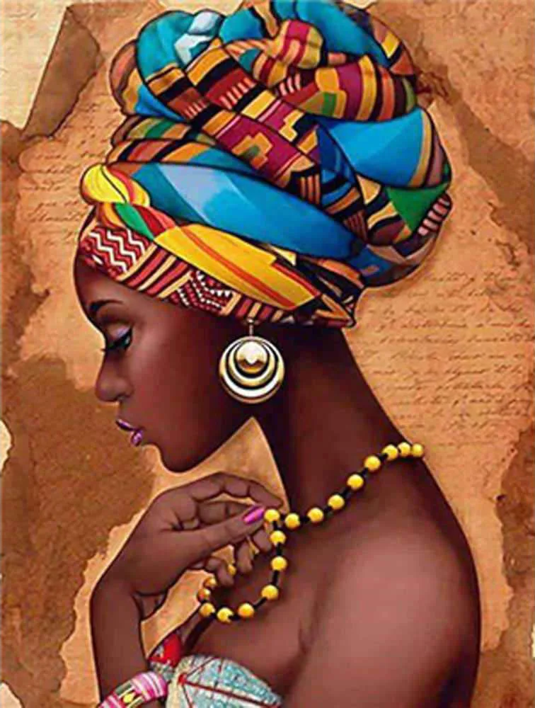 

JMINE Div 5D Fantasy африканские женские Полностью алмазные краски, наборы для вышивки крестиком, художественная Высококачественная масляная 3D кра...