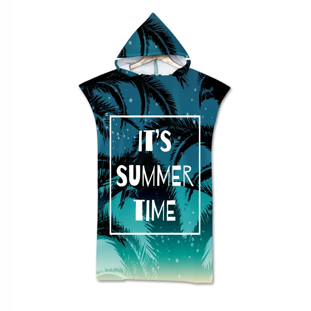 

Банное пляжное полотенце с капюшоном и листьями, 75x110 см