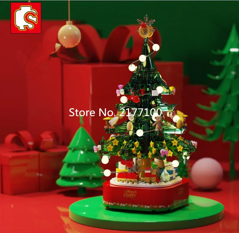 SEMBO идеи серии Рождественская елка с музыкальной шкатулкой Модель Набор