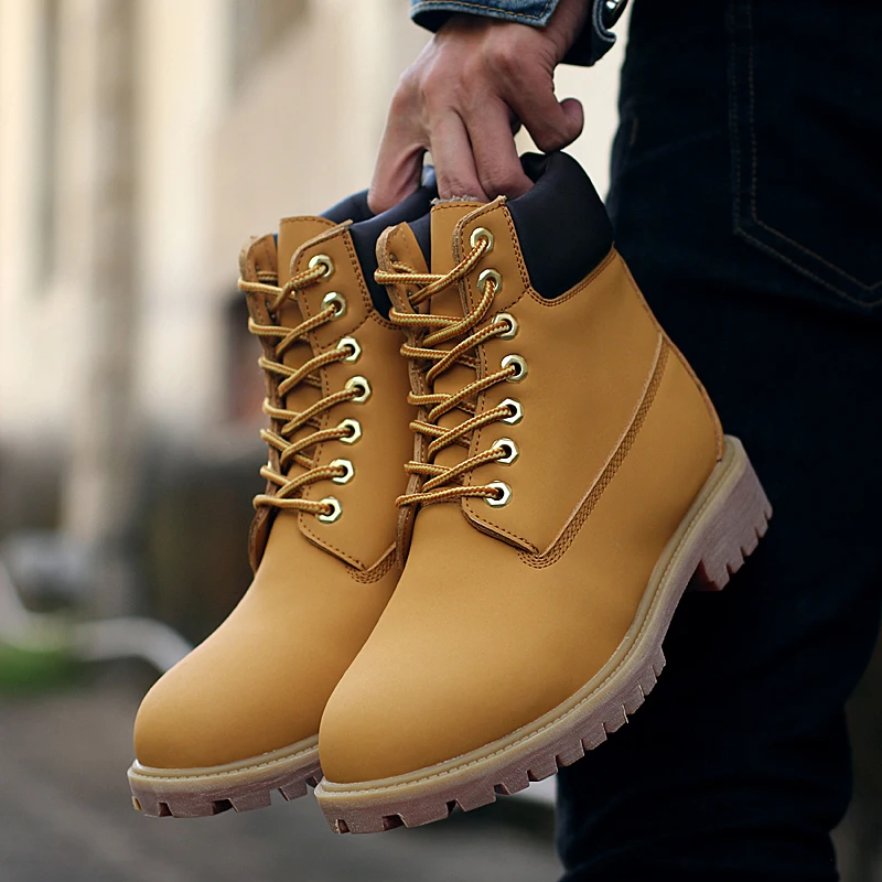 Новинка 2019 года модные мужские зимние ботинки из замши мокасины Рабочая обувь