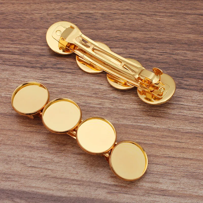 Женская заколка пряжка с круглой гладкой рамкой 20 мм основа для кабошона сделай