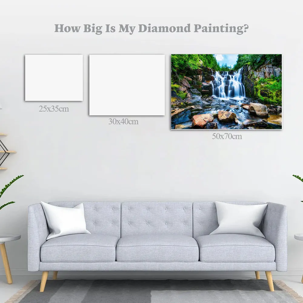 Fiyo Алмазная живопись полного квадрата/круга "Водопад весеннего пейзажа" мозаика искусства горной реки Бравура Вышивка Декор на.