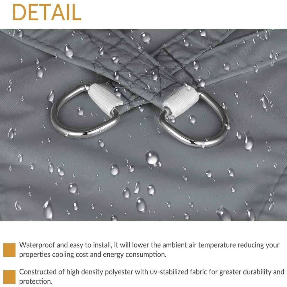 Водонепроницаемый серый квадратный прямоугольный парус 300D наружный садовый