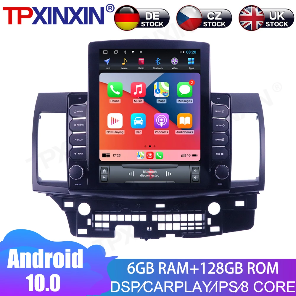 

Android 10.0 6+128GB Car Multimedia Radio Player For Mitsubishi Lancer 2007-2015 IPS Touch Screen Stereo GPS Navigation System
