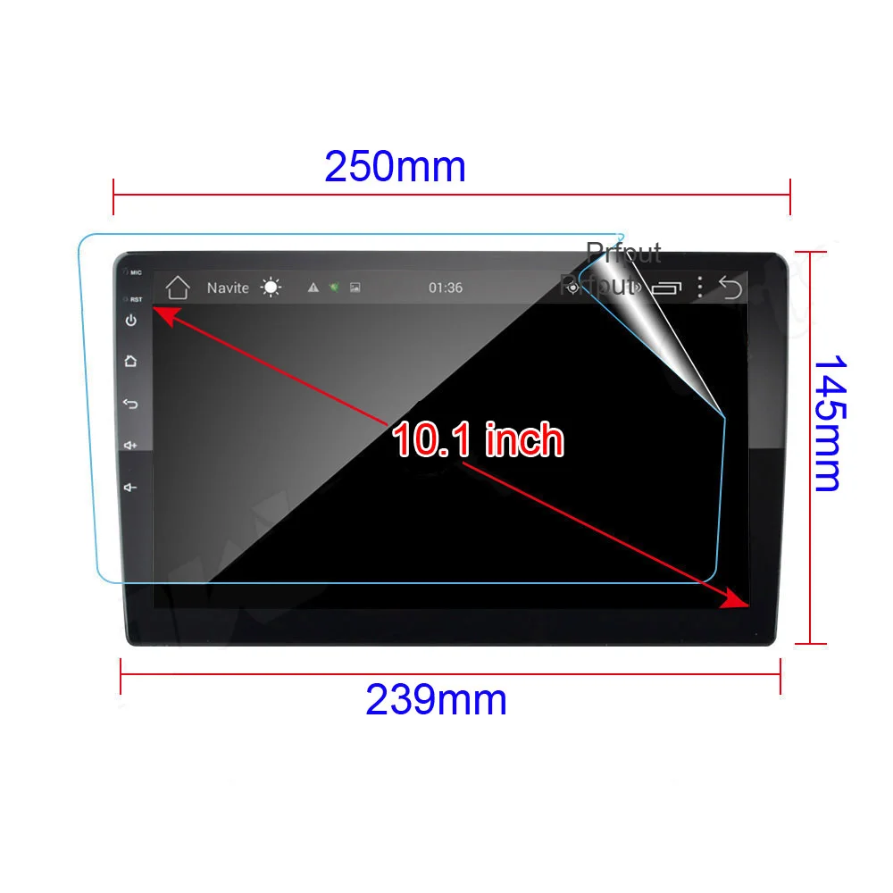 

PET Screen protector Film Sticker for 10.1 inch Car Radio stereo DVD GPS touch full LCD screen