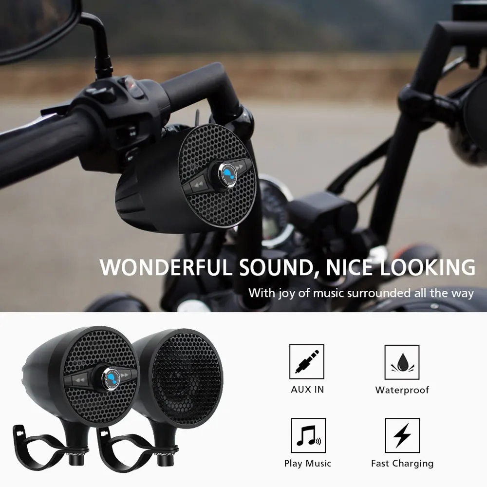 Lexin супер музыкальный аудио плеер с fm-радио тюнером Bluetooth колонки для мотоцикла водонепроницаемый портативный стерео