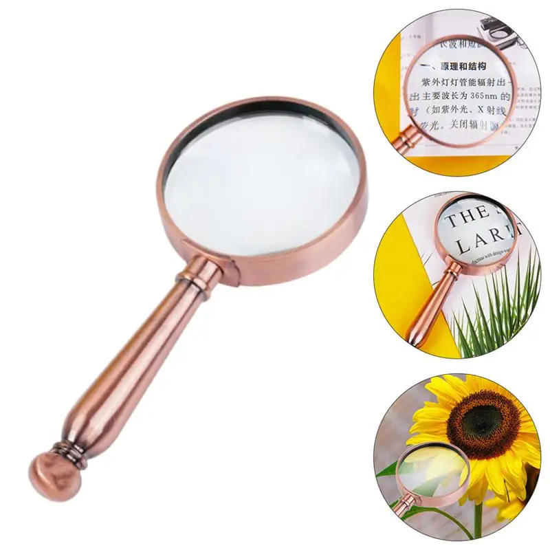 

1Pc Magnifying Glass Handheld Magnifier Retro Reading Magnifying Glass