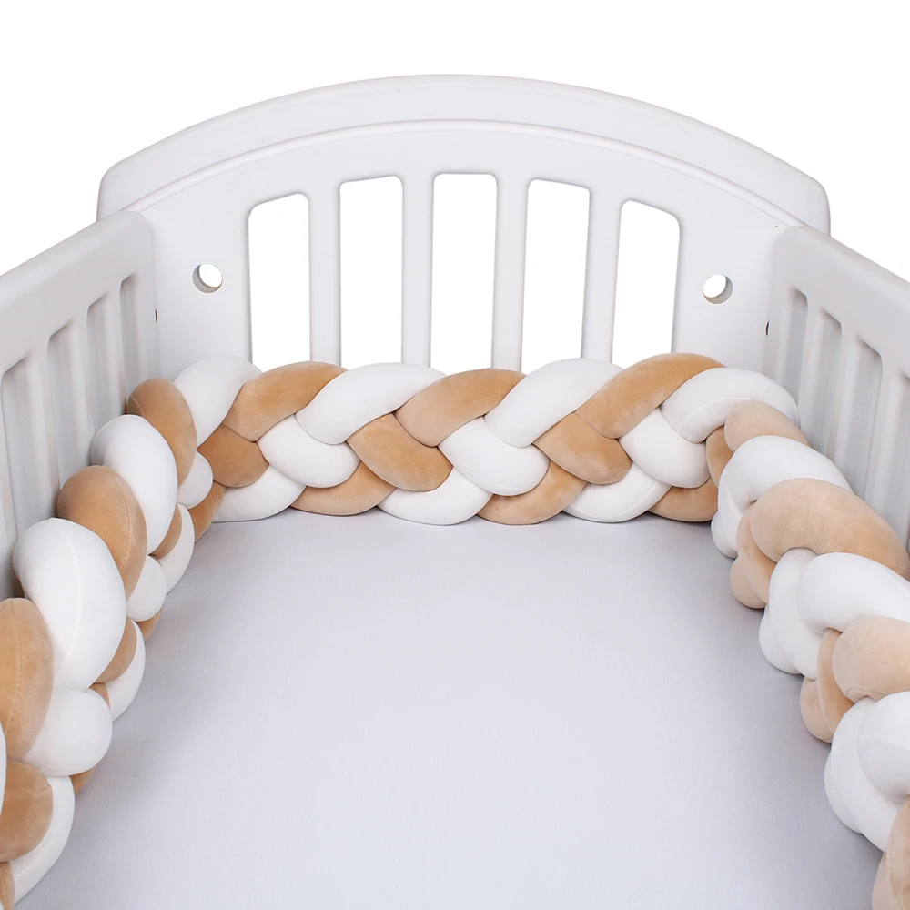 

4 Braided 2.2/3/4M Baby Bumper Newborn Crib Pigtail Chambre bebe Baby Bed Cot Protector Baby Bumper Tour De Lit Bebe Tresse