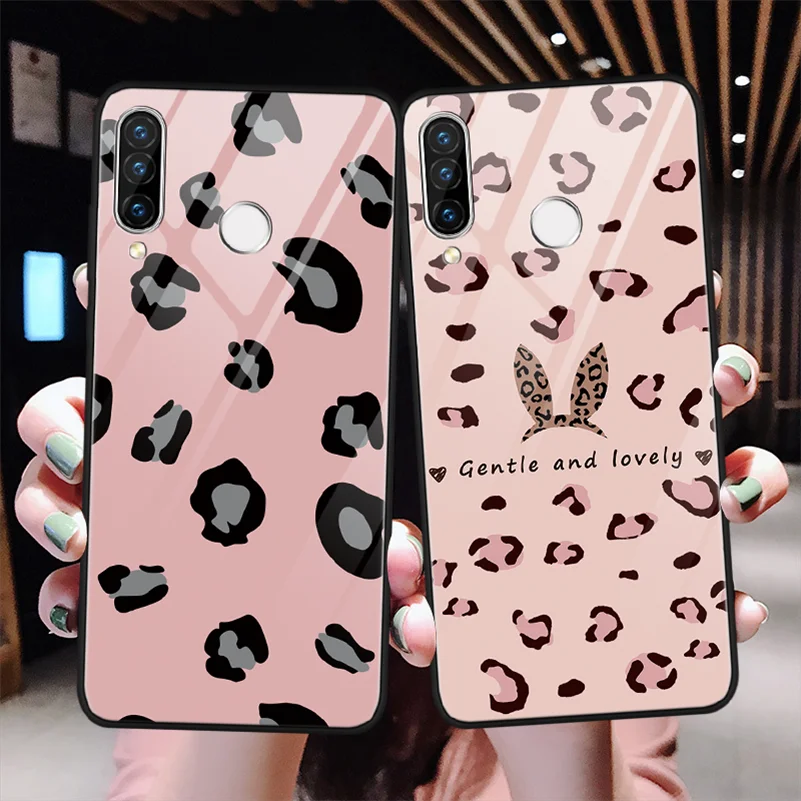 Леопардовый чехол из закаленного стекла для Huawei P30 P20 P40 Lite E Pro P Smart 2021 Y6 Y9 2019 Mate Honor 10
