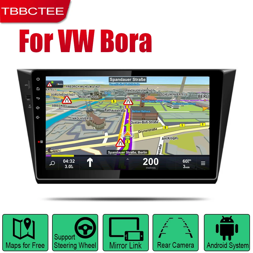 Автомобильный GPS навигатор TBBCTEE Android для Volkswagen VW Bora 2016 ~ 2019 плеер с навигацией Wi Fi