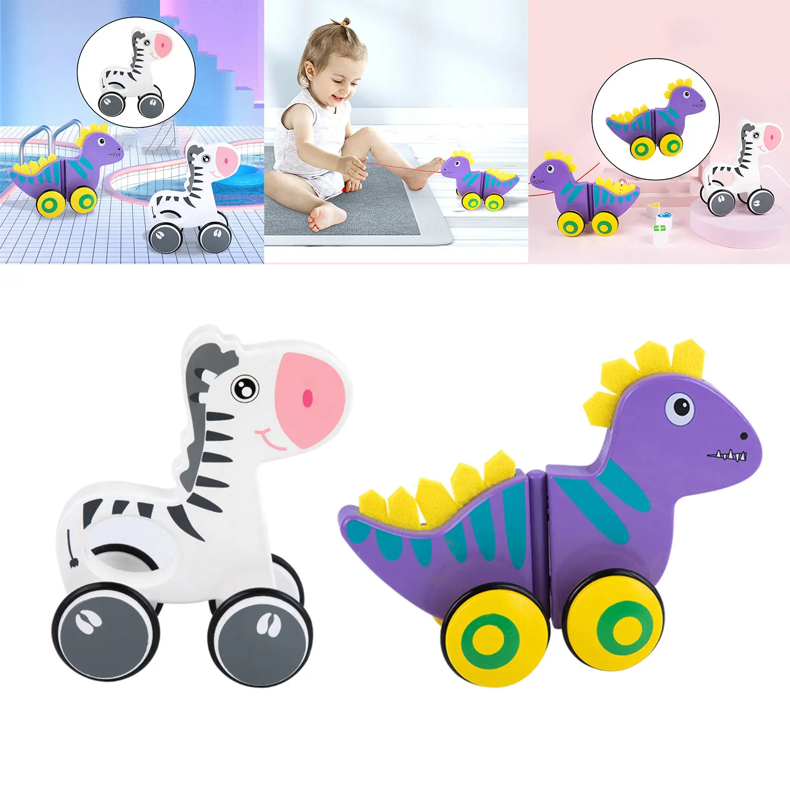 

Classic Pull Along Walking Toys Wooden Pull and Pull Action Toy for Baby Toddler 12 Month and Up