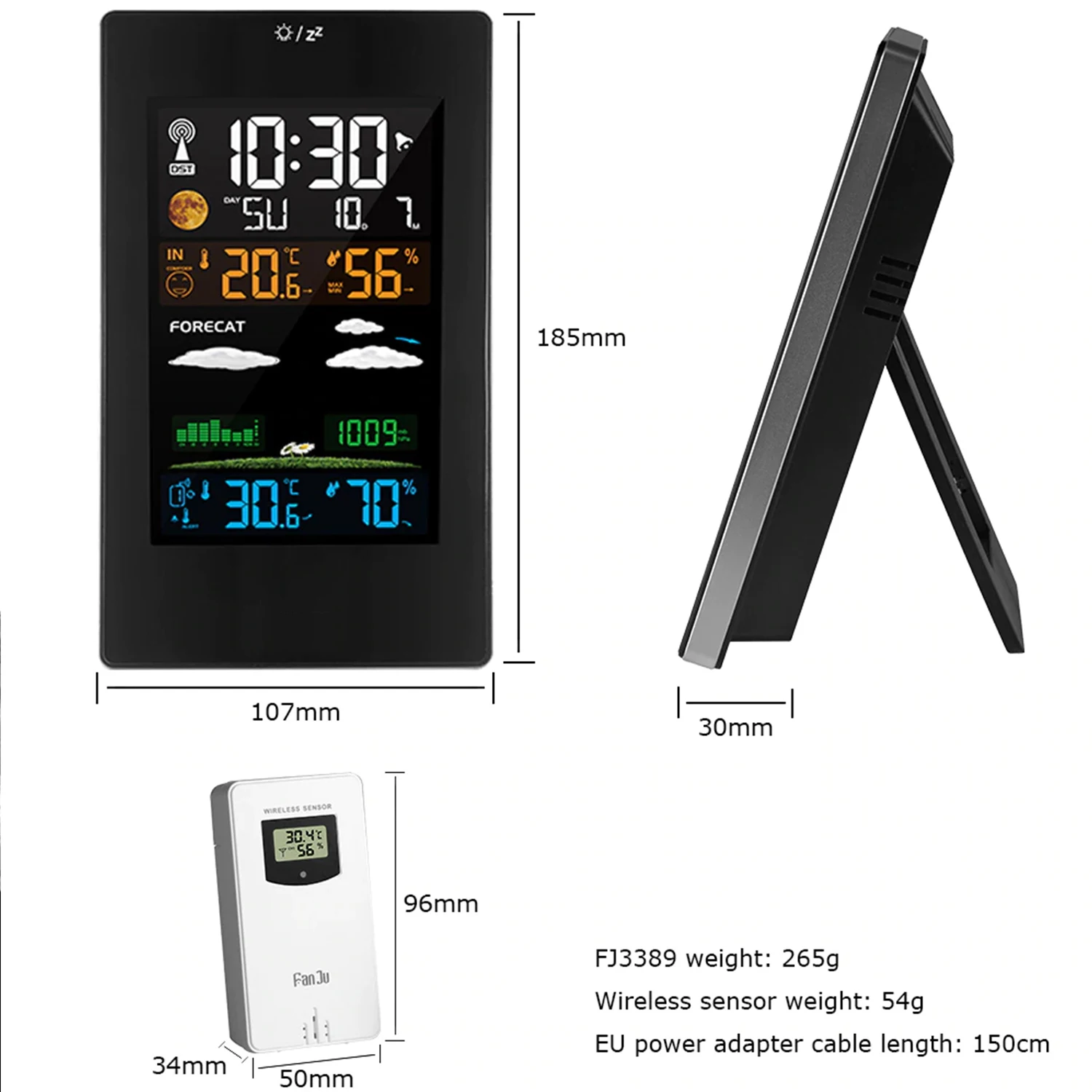 Wireless Weather Station Indoor Outdoor Forecaster with Sensor Digital Thermometer Hygrometer Monitor Alarm Clock | Инструменты