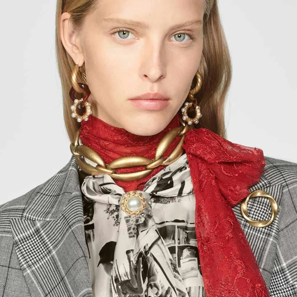 ZA Новое металлическое колье модное женское свадебное ожерелье богемное для