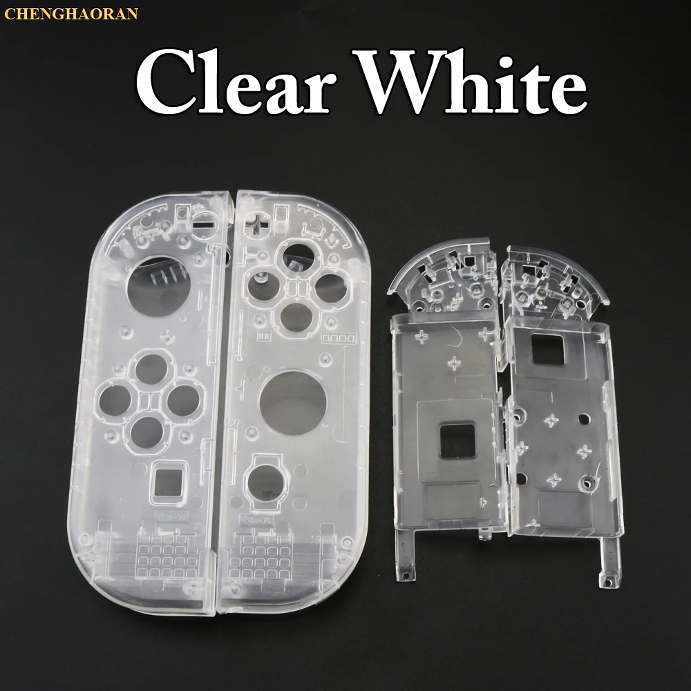 W Clear White 1 комплект, 23 Цвета, сменный корпус, жесткий чехол для nintendo Switch NS Joy-Con, контроллер, зеленая Лицевая панель, крышка для joycon - Цвет: W Clear White