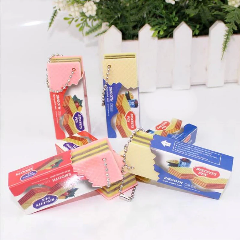 Новый мультфильм шоколадный сэндвич вафельный бисквит Синяя Шариковая ручка