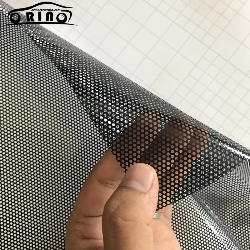 Черная односторонняя затеняющая перфорированная сетчатая пленка для глаз