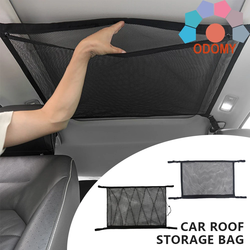 

Car Roof Bag Interior Cargo Net Breathable Mesh Bag Auto Stowing Tidying Interior Accessories Car Ceiling Storage Net Pocket