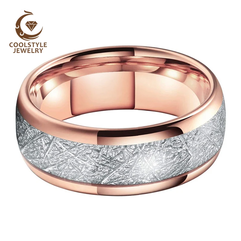 Обручальное кольцо из карбида вольфрама для мужчин обручальное покрытое розовым