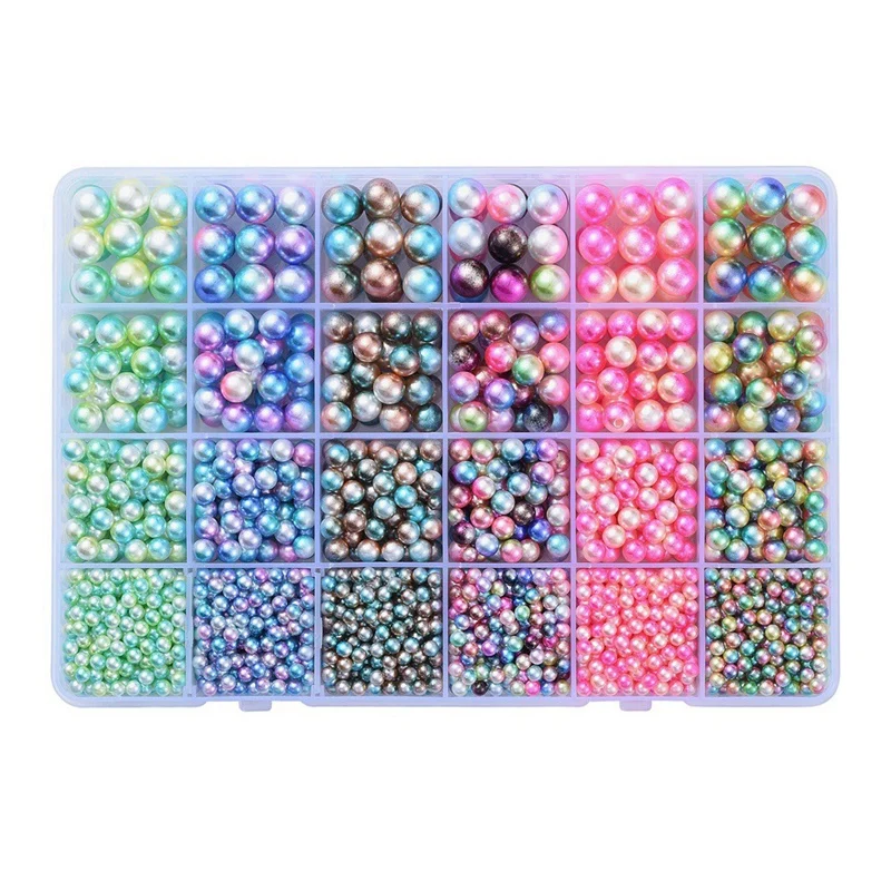 

Цветные акриловые Круглые бусины, имитация искусственного Жемчужная Нить, без отверстия, 4-10 мм, смешанные цвета для рукоделия, изготовления...