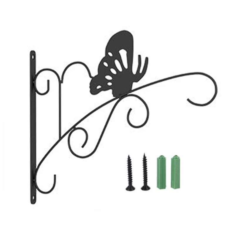 

Nordic Style Butterfly Wall Hanging Flower Pot Support Plant Bracket Hook Hanger Balcony Garden Decoration