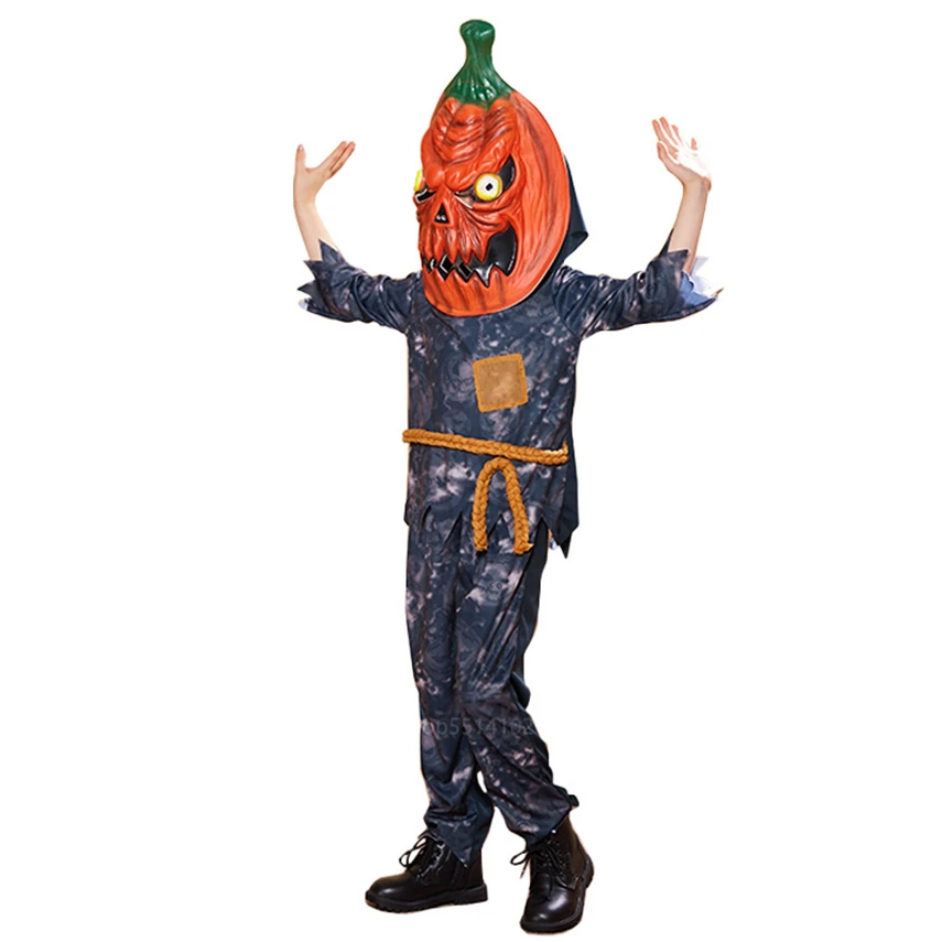 Маскарадный костюм тыквы на Хэллоуин для детей маскарадный мальчиков и девочек