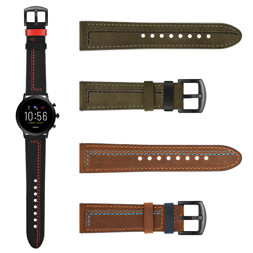 Кожаный ремешок для часов Fossil Gen 5 Carlyle /Gen Julianna браслет 4 Explorist HR|Ремешки часов| |