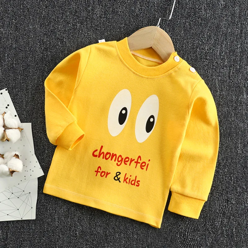 Boys Girls Cartoon Long Sleeve T Shirts Summer Baby Boys Cotton Clothes T Shirts Children Printed Tops Tees Kids Clothing 18M-5T - Цвет: 16