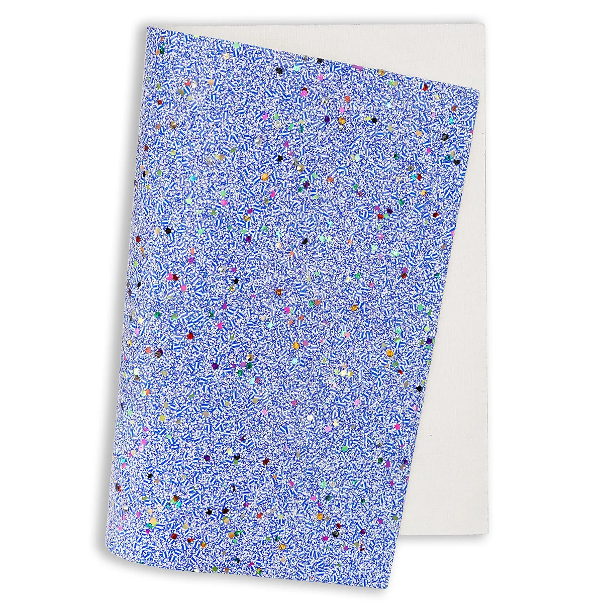 

Blue Printed Synthetic Leather Fabric Chunky Glitter Faux Leather Sheets 15Pcs 7.7"x11.8"for Hairbow Decor Bag Sewing Handmade