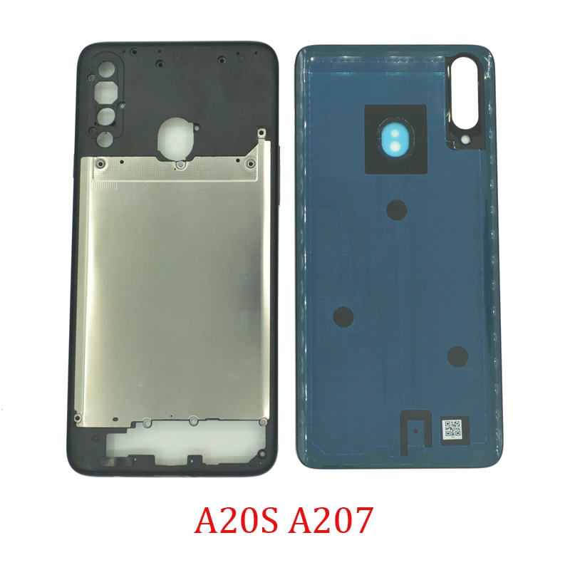 Задняя крышка в средней оправе для Samsung A20s A207 A207F A207M оригинальный корпус телефона