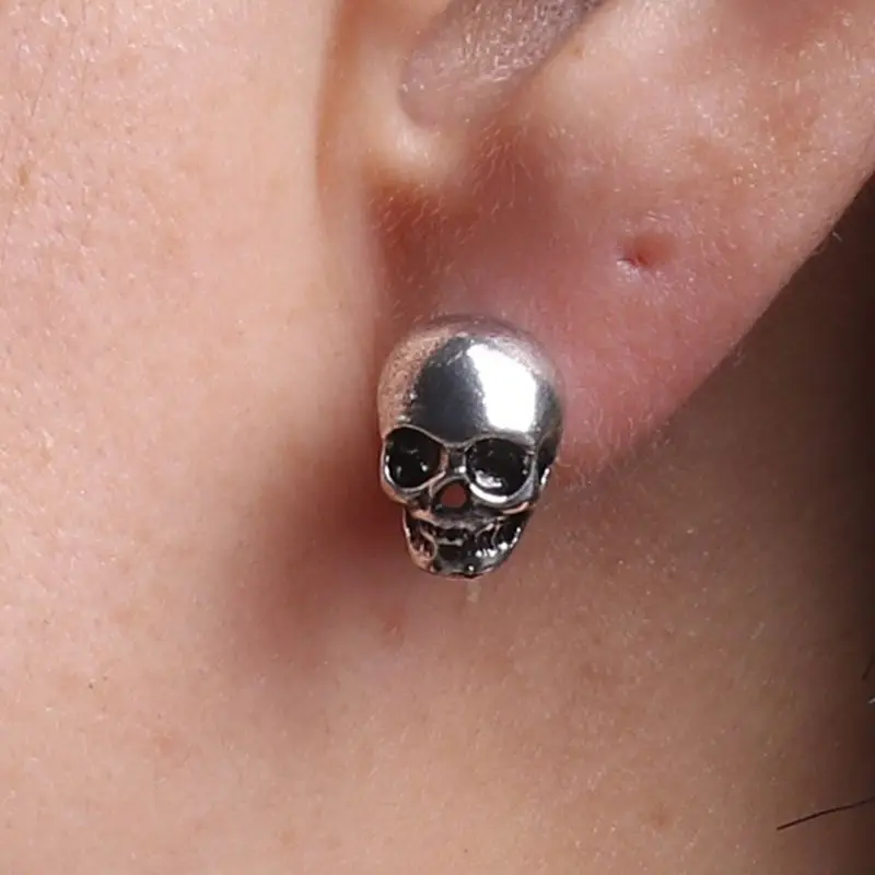 

Punk 3D Skull Head Hip-hop Stud Earrings Unisex Fashion Jewelry Skeleton Earring E56A
