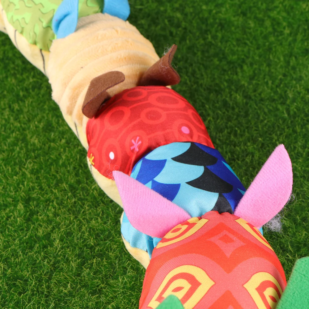 

1PC Cartoon Stuffed Animal Hand Rattle Toys Educational Development Toys Caterpillar Pattern with Height Scale for Baby