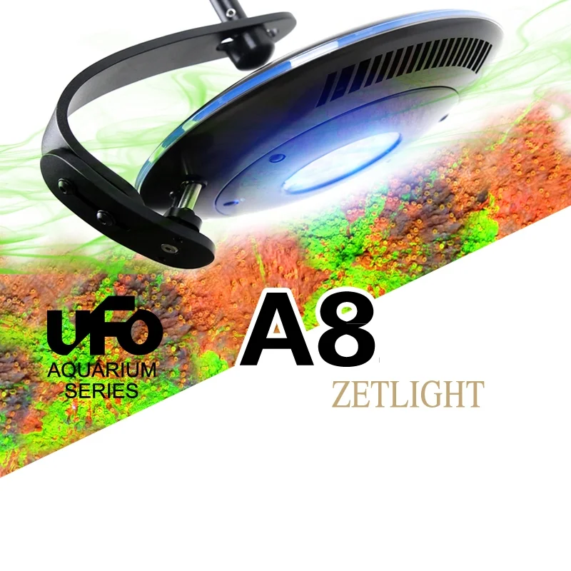 구매 ZETLIGHT UFO A8 바닷물 물고기 탱크 LED 산호 램프 물 잔디 LPS SPS 하드 뼈 방수 램프 7 채널