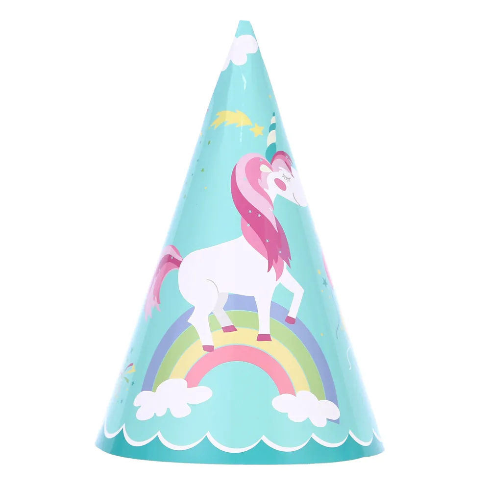 Зеленый Единорог детский праздник одноразовая посуда бумажные соломинки