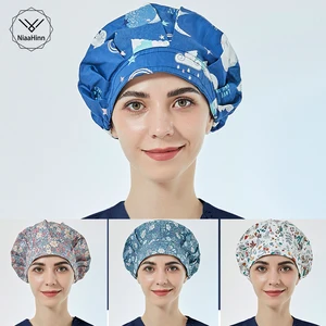 Новинка, головные уборы с длинными волосами, головные уборы для лаборатории, головные уборы для зоомагазина, женские головные уборы с буфами, шапка-скраб, красивые шапки