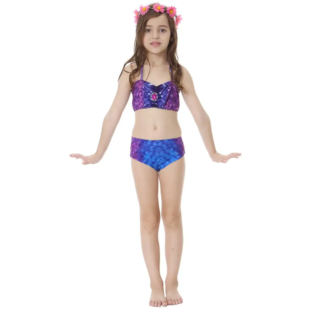 

Princess Ariel Dress Cosplay Costume For Girls Kids Maid Tails Fancy Dress Swimmable Bikini Set Mermaid Tail Bathing Suit