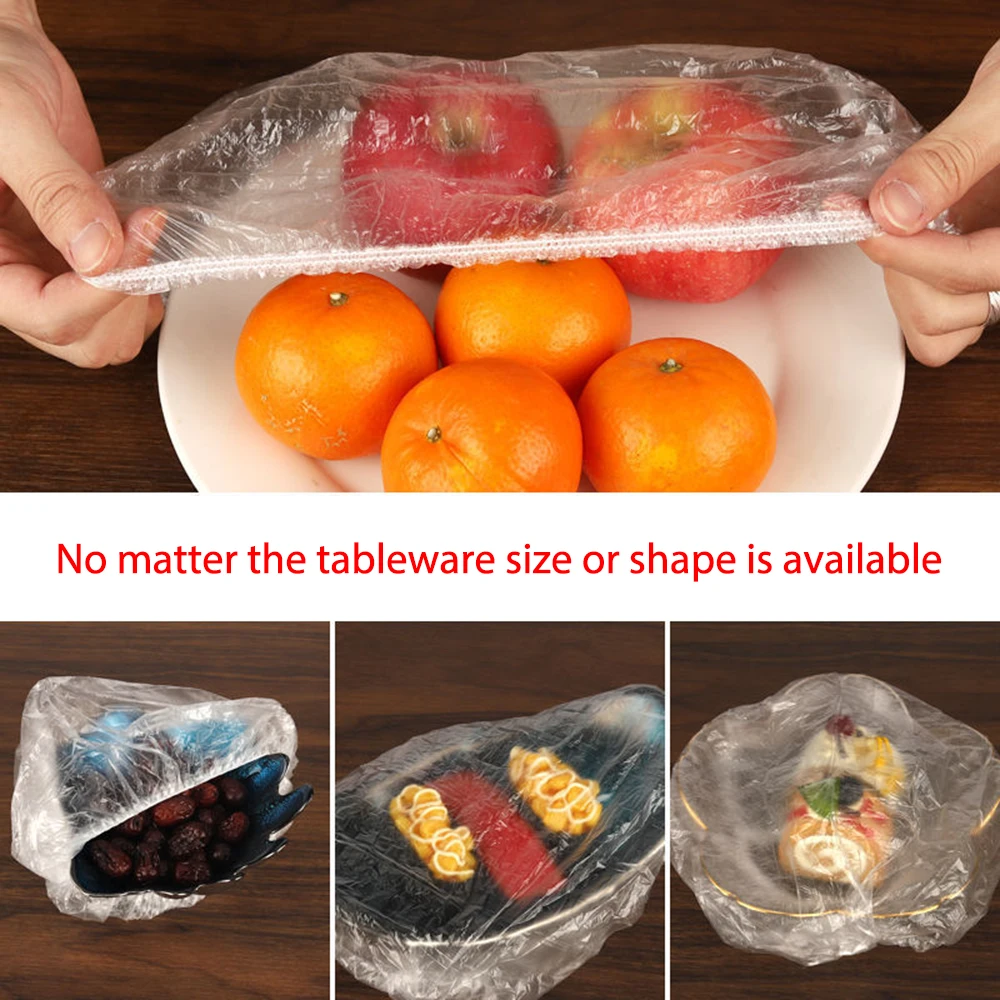 

100pc Reusable Elastic Food Storage Cover Anti-odor Dust-proof Plastic Fresh-keeping Meal Cover Household Kitchen Accessories