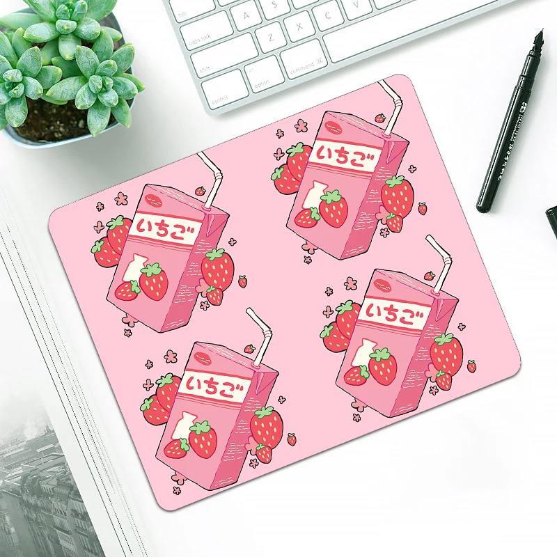 Розовый коврик для мыши с клубничным молоком игровой Настольный офисный