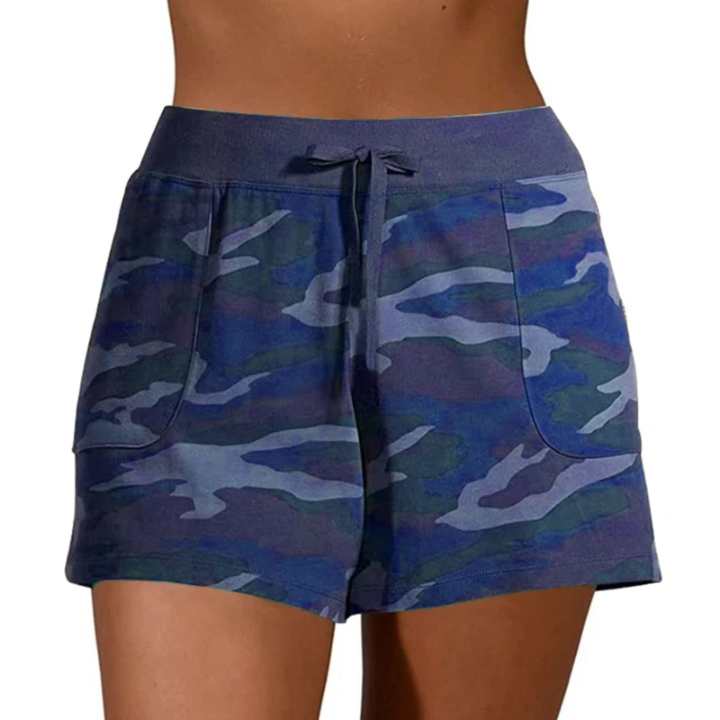 

Women'S Shorts Loose Camouflage Print Lace Up Sports Fitness Yoga All Match Shorts Simple All-Match Comfortable Kady Shorts