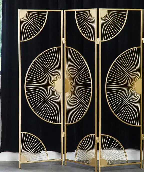 

Partition decorative screen, net red living room entrance, removable metal wrought iron folding screen