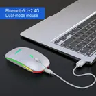1 шт. Новинка, бесшумная Bluetooth 5,1, Двухрежимная беспроводная мышь с зарядкой, бесшумная мышь 2,4G, 500 мАч, перезаряжаемая мышь для офисных игр