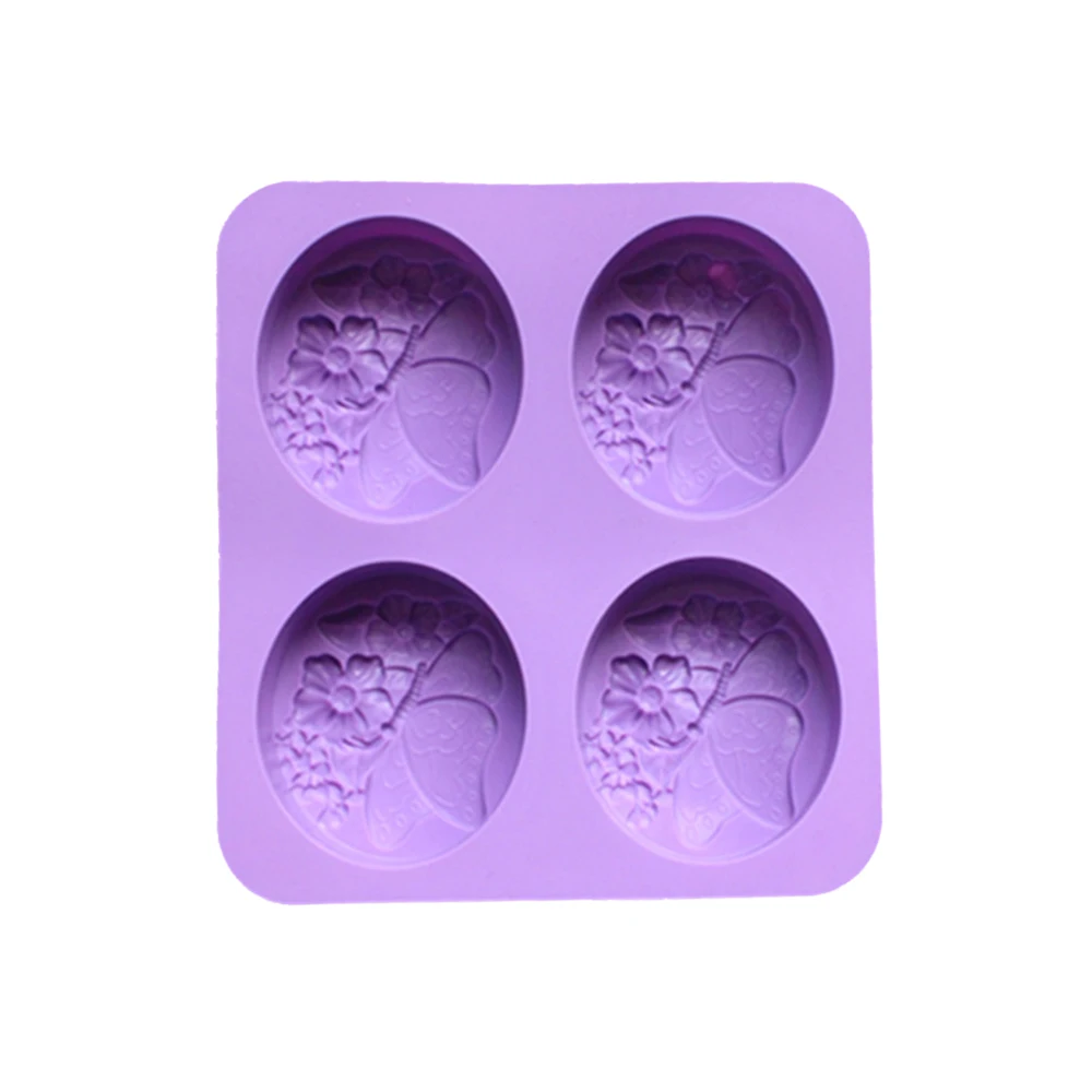 4 даже 3D бабочка цветок DIY силиконовая форма для торта выпечка шоколадный торт