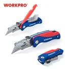 Складной карманный нож WORKPRO, универсальный резец электрика для труб, резак для кабеля, с 5 лезвиями в рукоятке