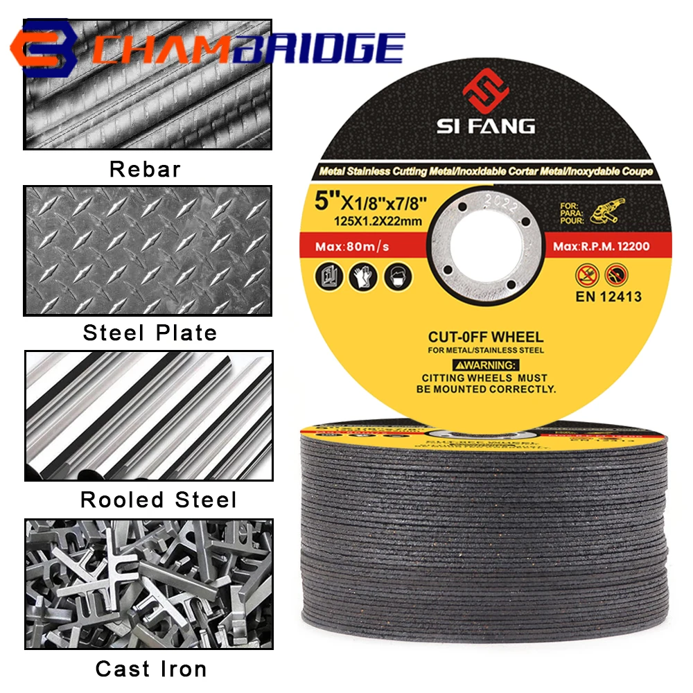 

125mm 5 inch Metal Cutting Discs 7/8" Bore Cut Off Wheels Flap Sanding Discs Grinding Discs Angle Grinder Wheel 1-50Pcs