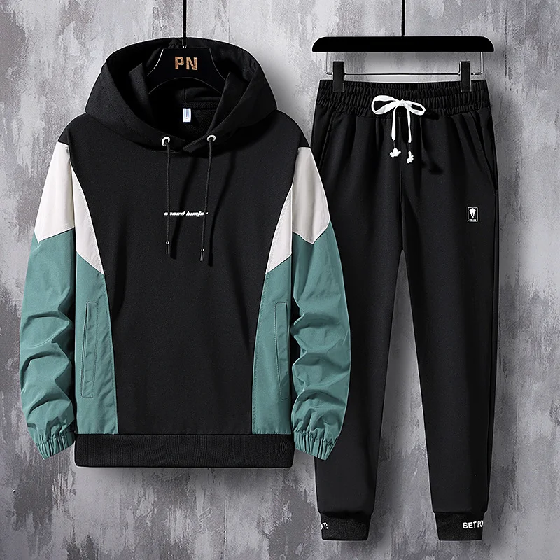 

Men Tracksuit Two Piece Set 2021 Brand Men's Sets Sportswear Spring Autumn Jacket+Pants Casual Sports Suit Men Clothing Hip Hop