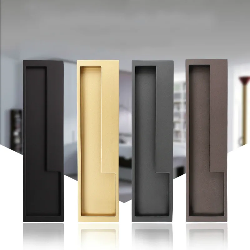 

JD Black Gold Sliding Door Handle Hidden Door Handles Interior Door Pulls Wardrobe Handle Kitchen Drawer Pulls Door Hardware